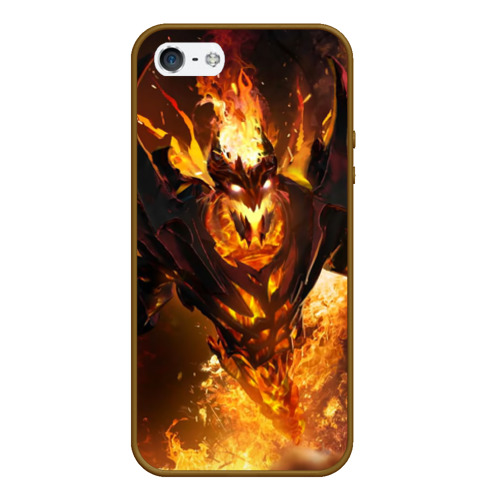 Чехол для iPhone 5/5S матовый Fire, цвет коричневый