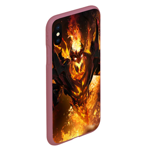 Чехол для iPhone XS Max матовый Fire, цвет малиновый - фото 3