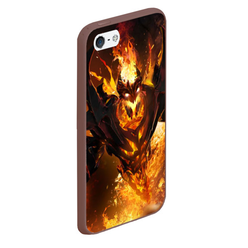 Чехол для iPhone 5/5S матовый Fire, цвет коричневый - фото 3