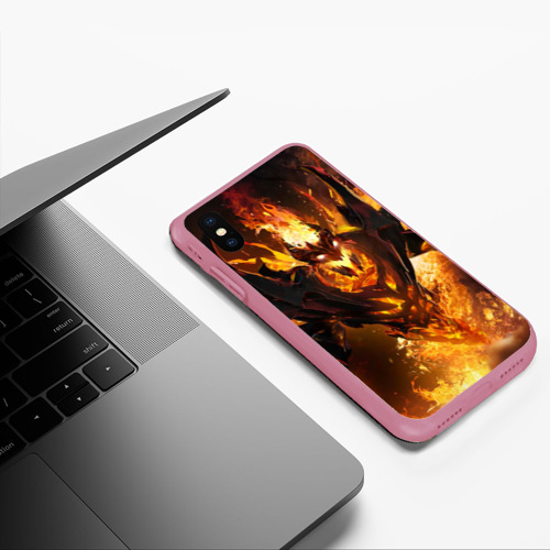 Чехол для iPhone XS Max матовый Fire, цвет малиновый - фото 5