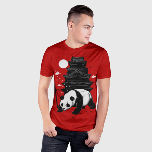 Мужская футболка 3D Slim Panda Warrior, цвет 3D печать - фото 3
