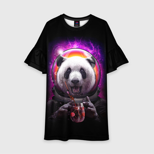 Детское платье 3D Panda Cosmonaut