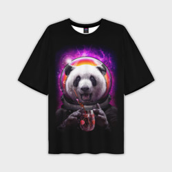 Мужская футболка oversize 3D Panda Cosmonaut