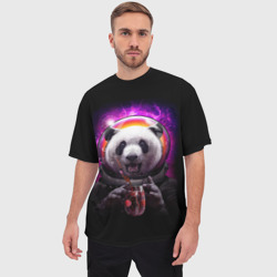 Мужская футболка oversize 3D Panda Cosmonaut - фото 2