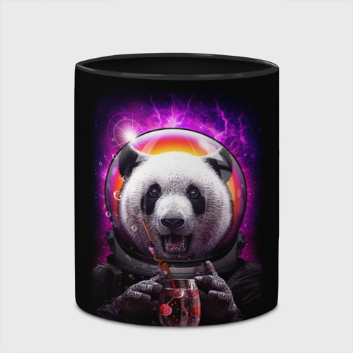 Кружка с полной запечаткой Panda Cosmonaut, цвет белый + черный - фото 4