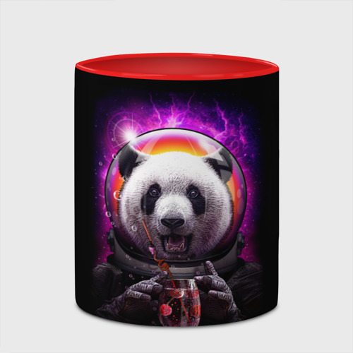 Кружка с полной запечаткой Panda Cosmonaut, цвет белый + красный - фото 4