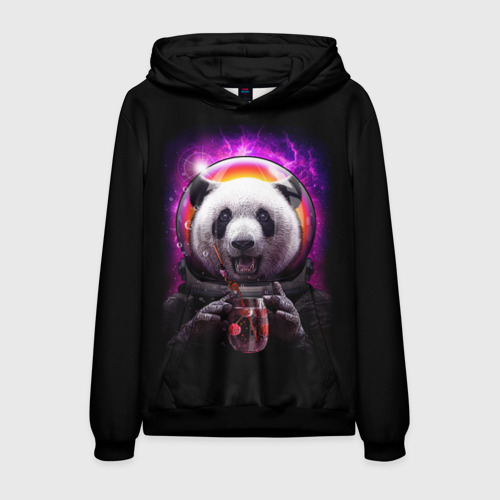 Мужская толстовка 3D Panda Cosmonaut, цвет черный