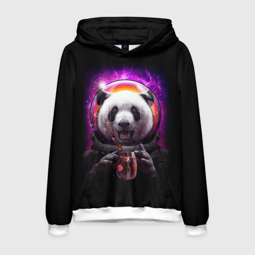 Мужская толстовка 3D Panda Cosmonaut, цвет белый