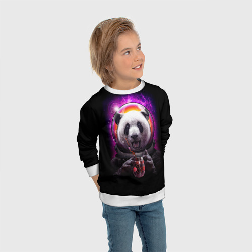 Детский свитшот 3D Panda Cosmonaut, цвет 3D печать - фото 5