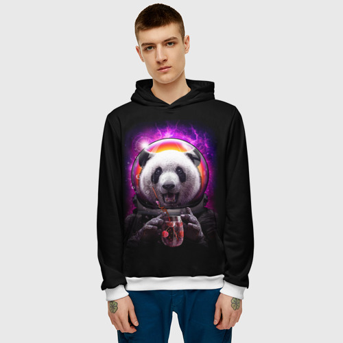 Мужская толстовка 3D Panda Cosmonaut, цвет белый - фото 3