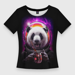 Женская футболка 3D Slim Panda Cosmonaut