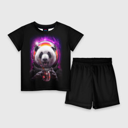 Детский костюм с шортами 3D Panda Cosmonaut