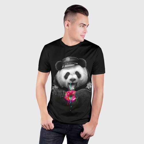 Мужская футболка 3D Slim Donut Panda, цвет 3D печать - фото 3