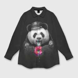 Женская рубашка oversize 3D Donut Panda