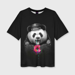 Женская футболка oversize 3D Donut Panda