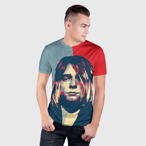 Мужская футболка 3D Slim Kurt Cobain, цвет 3D печать - фото 3