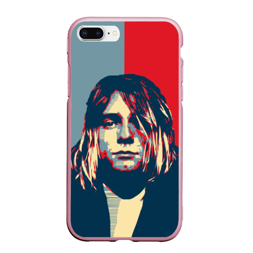 Чехол для iPhone 7Plus/8 Plus матовый Kurt Cobain, цвет розовый