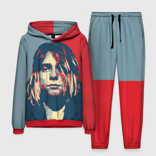 Мужской костюм с толстовкой 3D Kurt Cobain, цвет красный