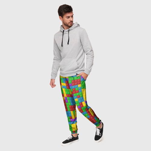 Мужские брюки 3D Лего, цвет 3D печать - фото 3