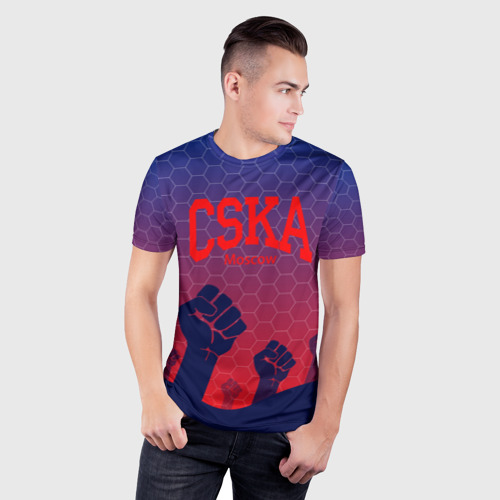 Мужская футболка 3D Slim CSKA Msk, цвет 3D печать - фото 3