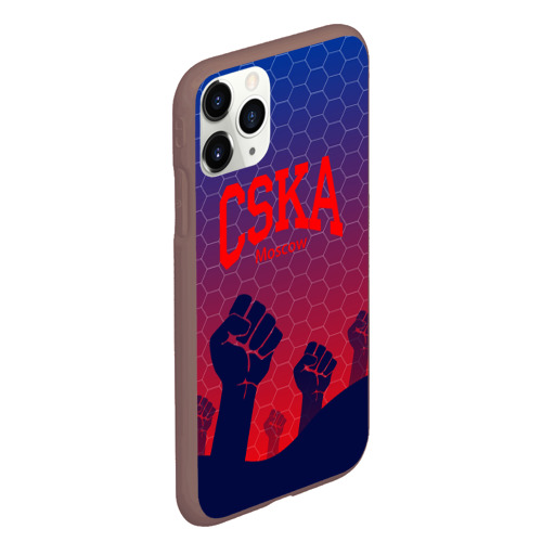 Чехол для iPhone 11 Pro Max матовый CSKA Msk, цвет коричневый - фото 3