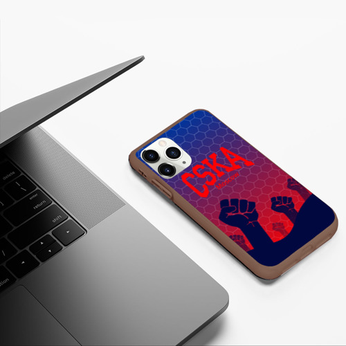 Чехол для iPhone 11 Pro матовый CSKA Msk, цвет коричневый - фото 5