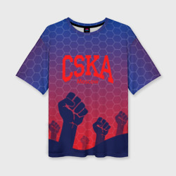 Женская футболка oversize 3D CSKA Msk