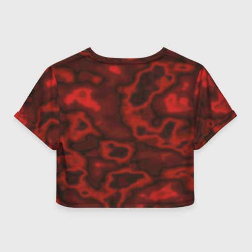 Женская футболка Crop-top 3D Slayer texture, цвет 3D печать - фото 2