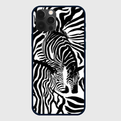 Чехол для iPhone 12 Pro Max Зебра черно-белая графика