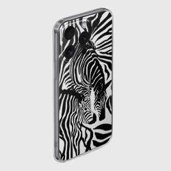 Чехол для iPhone 15 Pro силиконовый с защитой камеры Зебра черно-белая графика - фото 2
