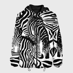 Мужская куртка 3D Зебра черно-белая графика