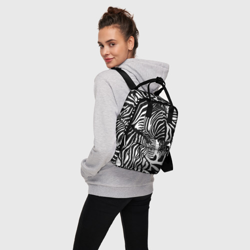 Женский рюкзак 3D Зебра черно-белая графика - фото 3