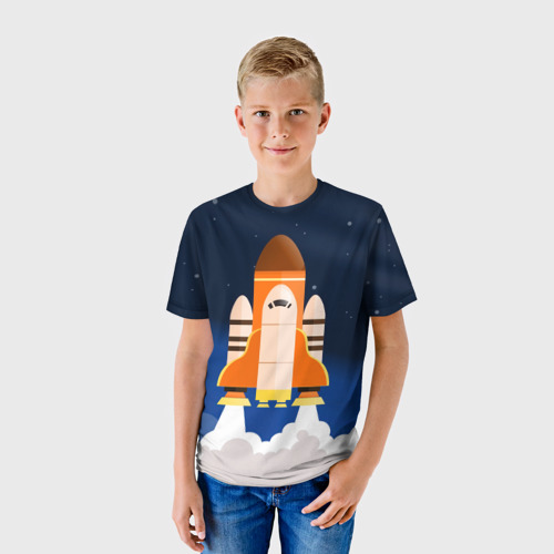 Детская футболка 3D Космический корабль, цвет 3D печать - фото 3