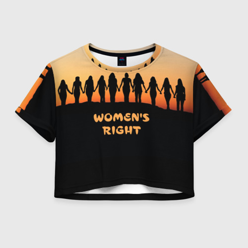 Женская футболка Crop-top 3D Женщины правы, цвет 3D печать