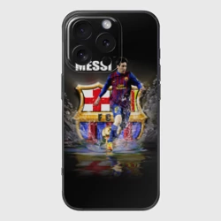 Чехол для iPhone 16 Pro силиконовый с защитой камеры Месси