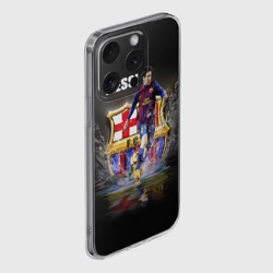 Чехол для iPhone 15 Pro силиконовый с защитой камеры Месси - фото 2