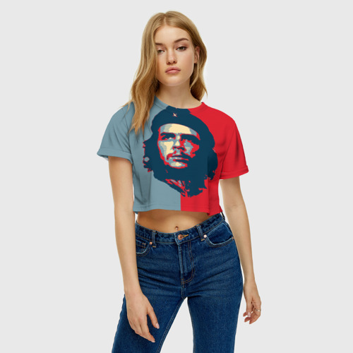 Женская футболка Crop-top 3D Che Guevara, цвет 3D печать - фото 4