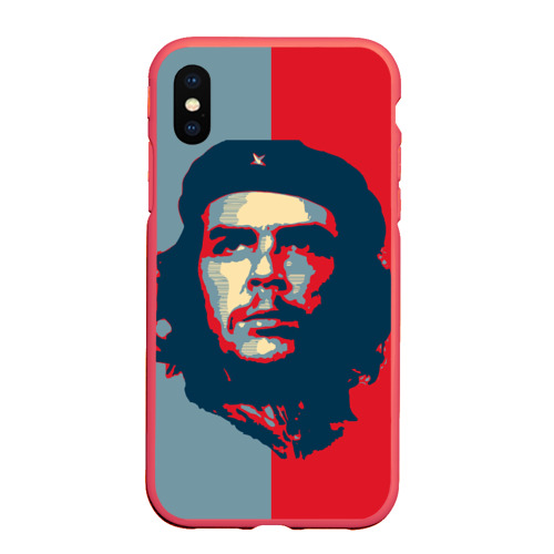 Чехол для iPhone XS Max матовый Che Guevara, цвет красный