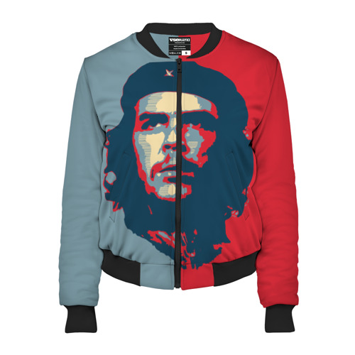 Женский бомбер 3D Che Guevara, цвет черный