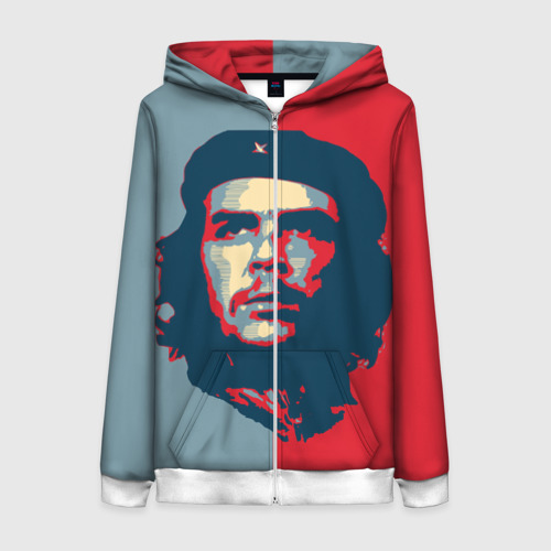 Женская толстовка 3D на молнии Che Guevara, цвет белый