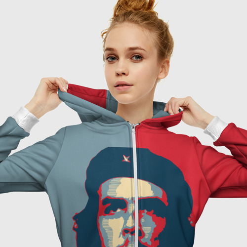 Женская толстовка 3D на молнии Che Guevara, цвет белый - фото 5