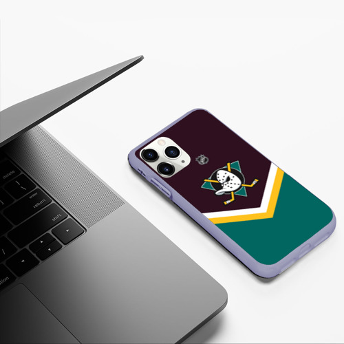 Чехол для iPhone 11 Pro матовый Anaheim Ducks, цвет светло-сиреневый - фото 5