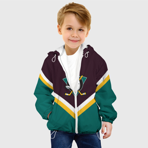 Детская куртка 3D с принтом Anaheim Ducks, фото на моделе #1