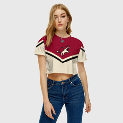 Женская футболка Crop-top 3D Arizona Coyotes - фото 2