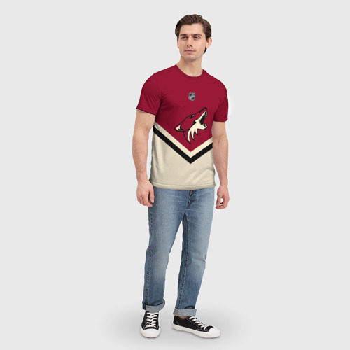 Мужская футболка 3D Arizona Coyotes, цвет 3D печать - фото 5