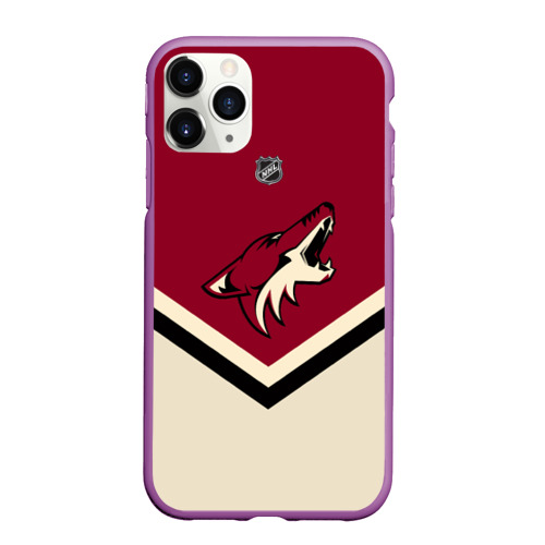 Чехол для iPhone 11 Pro Max матовый Arizona Coyotes, цвет фиолетовый