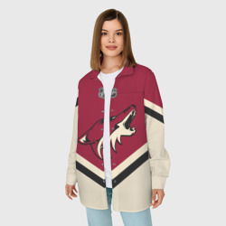 Женская рубашка oversize 3D Arizona Coyotes - фото 2