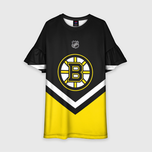 Детское платье 3D с принтом Boston Bruins, вид спереди #2