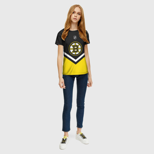 Женская футболка 3D с принтом Boston Bruins, вид сбоку #3