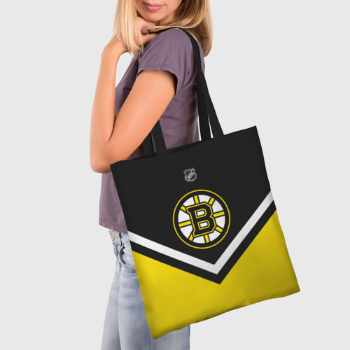 Шоппер 3D с принтом Boston Bruins, фото на моделе #1